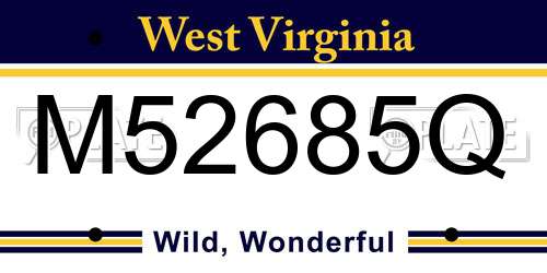 M52685Q West Virginia License Plate