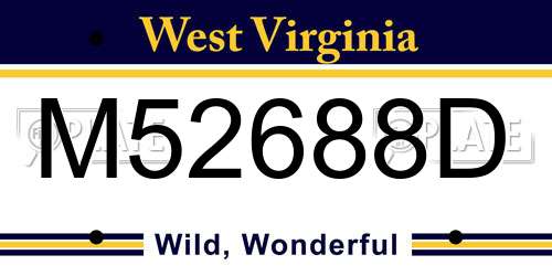 M52688D West Virginia License Plate