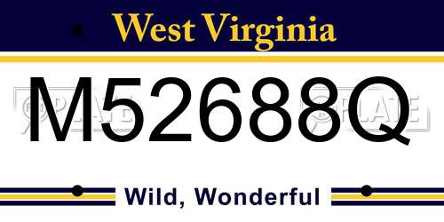 M52688Q West Virginia License Plate