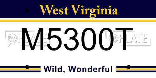 M5300T West Virginia License Plate