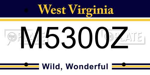 M5300Z West Virginia License Plate