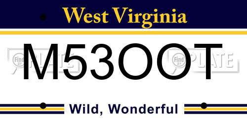 M53OOT West Virginia License Plate