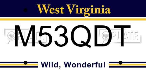 M53QDT West Virginia License Plate