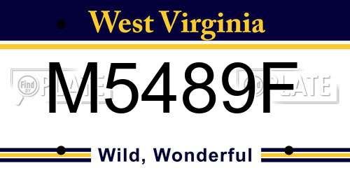 M5489F West Virginia License Plate