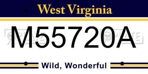 M55720A West Virginia License Plate