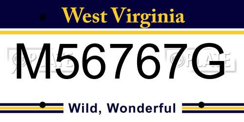M56767G West Virginia License Plate