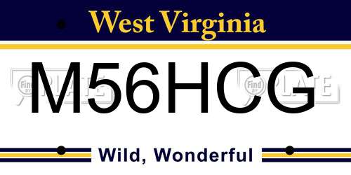 M56HCG West Virginia License Plate