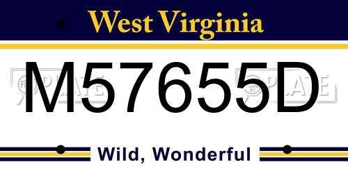 M57655D West Virginia License Plate