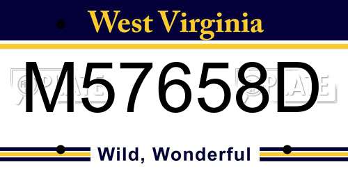 M57658D West Virginia License Plate