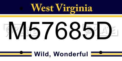 M57685D West Virginia License Plate