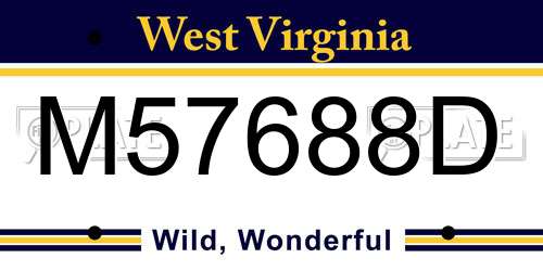 M57688D West Virginia License Plate