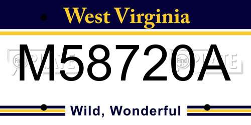 M58720A West Virginia License Plate