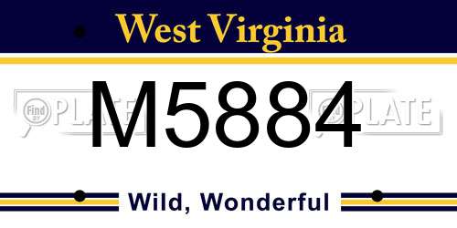 M5884 West Virginia License Plate