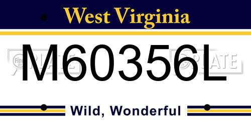 M60356L West Virginia License Plate