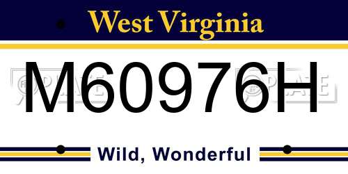 M60976H West Virginia License Plate