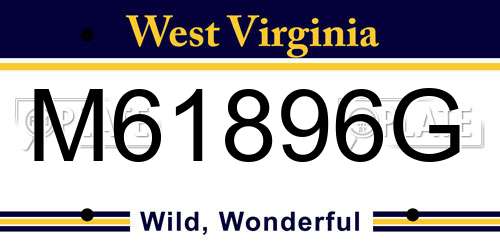 M61896G West Virginia License Plate