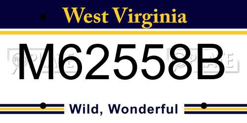 M62558B West Virginia License Plate