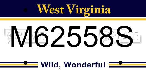 M62558S West Virginia License Plate