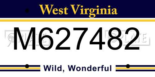 M627482 West Virginia License Plate