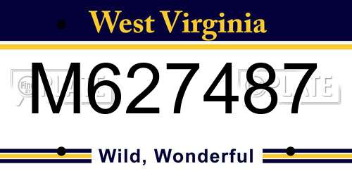 M627487 West Virginia License Plate