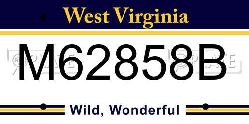 M62858B West Virginia License Plate