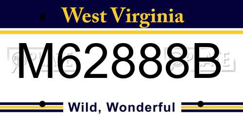 M62888B West Virginia License Plate
