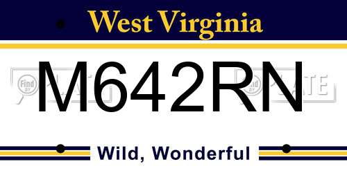 M642RN West Virginia License Plate