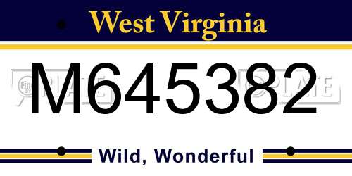 M645382 West Virginia License Plate