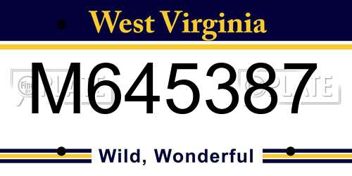 M645387 West Virginia License Plate