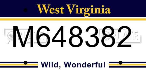 M648382 West Virginia License Plate