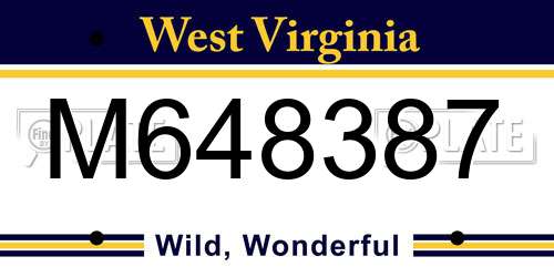 M648387 West Virginia License Plate
