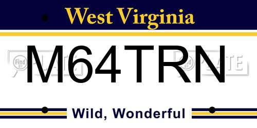M64TRN West Virginia License Plate