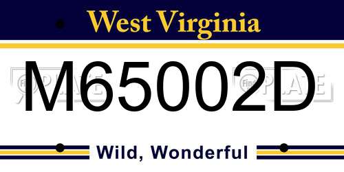 M65002D West Virginia License Plate