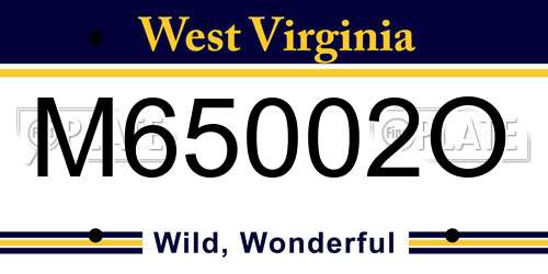 M65002O West Virginia License Plate