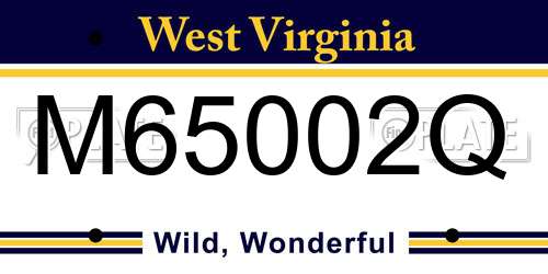 M65002Q West Virginia License Plate