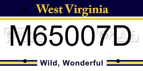 M65007D West Virginia License Plate