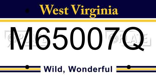 M65007Q West Virginia License Plate