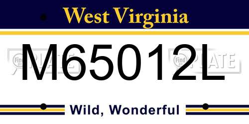 M65012L West Virginia License Plate