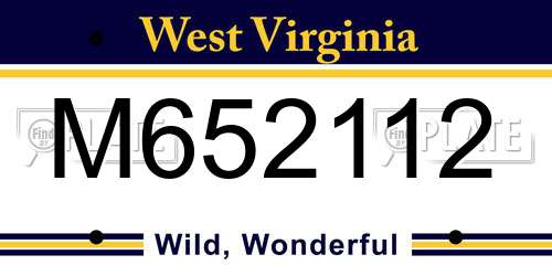 M652112 West Virginia License Plate
