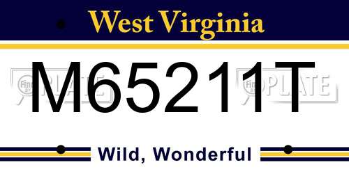 M65211T West Virginia License Plate
