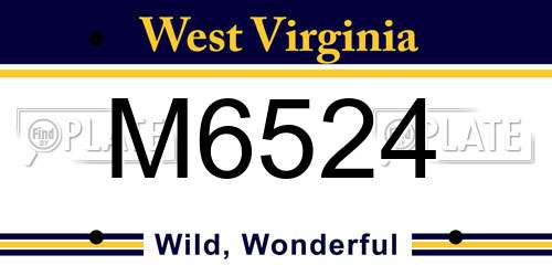 M6524 West Virginia License Plate