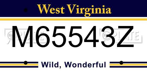 M65543Z West Virginia License Plate