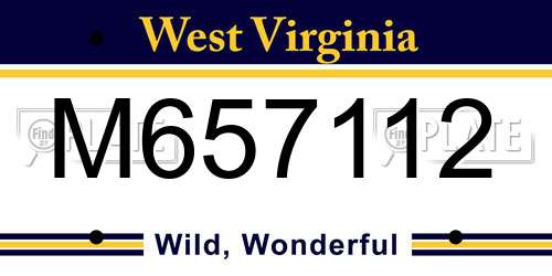 M657112 West Virginia License Plate