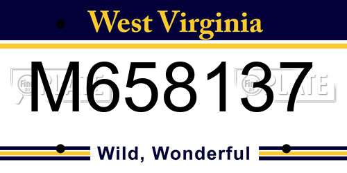 M658137 West Virginia License Plate