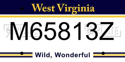 M65813Z West Virginia License Plate