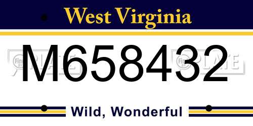 M658432 West Virginia License Plate