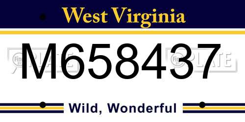 M658437 West Virginia License Plate
