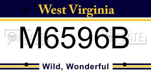 M6596B West Virginia License Plate