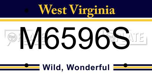M6596S West Virginia License Plate