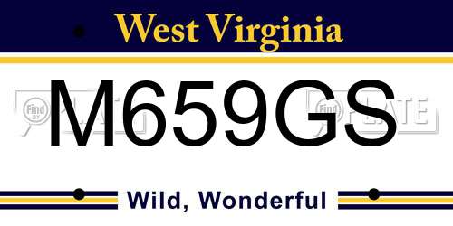 M659GS West Virginia License Plate